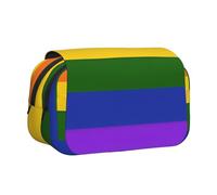 Tuehbsvo Rainbow Flagdouble Layer Pencil Case with Flip Top Big Pencil Bag Pouch Stationery Organizer Makeup Bag for Boys Girls Teen College Students School Adults & Office Supplies