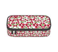 Tuehbsvo Red Cherries Large Capacity Pencil Case Zipper Pencil Case for School Office Students Teenage Women Men Gifts