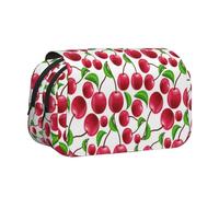 Tuehbsvo Red Cherriesdouble Layer Pencil Case with Flip Top Big Pencil Bag Pouch Stationery Organizer Makeup Bag for Boys Girls Teen College Students School Adults & Office Supplies