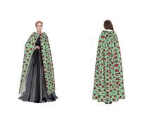 Tuehbsvo Red Ladybugs On A Blue Background Halloween Hooded Cape Witch Cosplay Accessories Adult/Kids Fancy Dress Costume For Masquerade, Halloween, Family Party