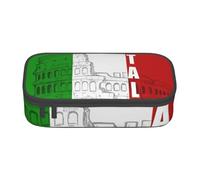 Tuehbsvo Roman Colosseum Italian Flag Large Capacity Pencil Case Zipper Pencil Case for School Office Students Teenage Women Men Gifts