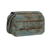 Tuehbsvo Rustic Old Barn Wooddouble Layer Pencil Case with Flip Top Big Pencil Bag Pouch Stationery Organizer Makeup Bag for Boys Girls Teen College Students School Adults & Office Supplies