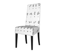 Tuehbsvo Sign Language Alphabet Print Dining Chair Covers, Stretch Removable Washable Kitchen Chair Covers for Home Dining Room Kitchen Hotel