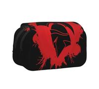 Tuehbsvo Spartan Warrior Helmetdouble Layer Pencil Case with Flip Top Big Pencil Bag Pouch Stationery Organizer Makeup Bag for Boys Girls Teen College Students School Adults & Office Supplies