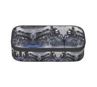 Tuehbsvo Steam Train Clouds Large Capacity Pencil Case Zipper Pencil Case for School Office Students Teenage Women Men Gifts