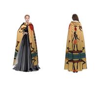 Tuehbsvo Sun Old Egyptian Timeless Grace Halloween Hooded Cape Witch Cosplay Accessories Adult/Kids Fancy Dress Costume For Masquerade, Halloween, Family Party