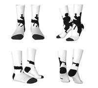 Tuehbsvo Taekwondo Martial Arts Print Mid-Calf Socks Skin Friendly, Comfortable, And Has A Good Foot Feel