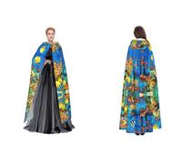 Tuehbsvo The Underwater World Tropical Fish Halloween Hooded Cape Witch Cosplay Accessories Adult/Kids Fancy Dress Costume For Masquerade, Halloween, Family Party