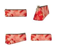 Tuehbsvo Tomato Slice Leather Pencil Case with Zip for Men, Women, Girls, Boys Professionals Perfect Size Pouch for Stationery & Art Utensils