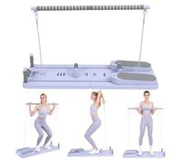 Tuelaly Foldable Pilates Board with Adjustable Resistance, Portable Reformer Machine for Core Training Yoga Full-Body Workout, Multi-Function Home Gym Equipment for Home & Studio Use [object Object]