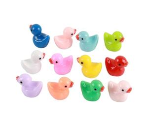 Tuelaly Whimsical Duck Decor Tiny Decorations Colorful Mini Resin Toy Set of 50 Small Ornament for Desktop Decoration Birthday Festival Christmas Multicolor