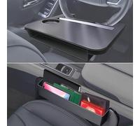 Tueou Car Steering Wheel Tray - Car Seat Gap Filler Organizer 2 in 1,Car Food Trays for Eating w/Drinks Holder,Multipurpose Car Table Tray Front Seat Laptop Desk