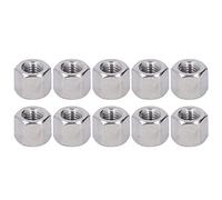 Tuerca de acoplamiento hexagonal M10 Tuerca de conector hexagonal de acero inoxidable para pernos Espárragos Tornillos de máquina Varillas roscadas 10 piezas Plata