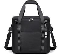 TuErcao Small Insulated Cooler Bag, 10"x10"x10" 30 Can Leak Proof Portable Collapsible Soft Ice Chest for Beach Hiking Picnic Lunch Camping Car Road Trips, Little Cooler Box for Men Work，Black