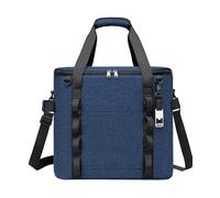 TuErcao Small Insulated Cooler Bag, 10"x10"x10" 30 Can Leak Proof Portable Collapsible Soft Ice Chest for Beach Hiking Picnic Lunch Camping Car Road Trips, Little Cooler Box for Men Work, Blue