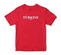 Türkiye 1923 Kids T Shirt Turkish European Tee Football Turkey Boy Girl Tee, 3-4 Years, Red