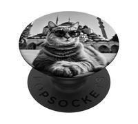 Türkiye Cat At The Blue Mosque And Sultan Ahmed Mosque PopSockets Adhesive PopGrip