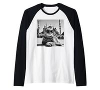 Türkiye Cat At The Blue Mosque And Sultan Ahmed Mosque Raglan Baseball Tee