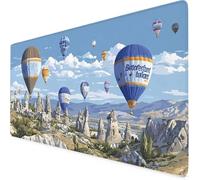 TüRkiye Mouse Mat Hot Air Balloon Gaming Mouse Pad Large XXL Desk Mat with Non-Slip Base and Stitched Edge Keyboard Pad for Gaming/Home/Office Work/Accessories, Gifts for Women (100 x 50cm) 1204-1tb