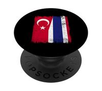 Türkyie Thailand Half Flag Turkey Thai Roots PopSockets Adhesive PopGrip