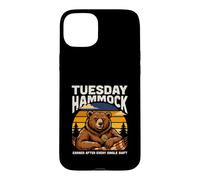Tuesday Hammock Earned After Every Single Shift Bear Case for iPhone 15 Plus