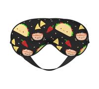 Tuesday Party Print Silk Sleep Eye Mask Soft Eye Cover with Adjustable Strap Comfortable for Travel Office Nap