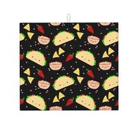 Tuesday Party Printing Kitchen Drying Mat,Absorbent Non Slip Mat for Countertops for Tables,Fits Dishware Knives Cup