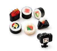 TUESMEILL 6 Pcs Simulation Fake Sushi, Artificial Lifelike Nigiri Onigiri Dessert Susi Food Model Sushi for Decoration Display Props Model Rice Roll