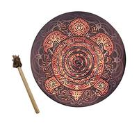 Tuesoa 10-Inch Tree Decorative Design with Drumsticks Instrumental Moon Drum for Spiritual Music