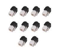 Tuesoa 10-Pack Cat6A RJ45 Jack - Cat6 Compatible -180 Degree Toolless -Ethernet Wall Jack -Cat6A Network Coupler