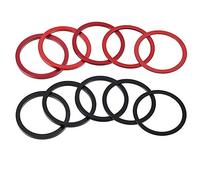 Tuesoa 10 Pieces Bike 7 8 9 10 11 Speed Cassette Steering Wheel Hub Spacers 1mm 1.5mm 2mm 2.5mm 3mm Crank Washer (Black, Red)