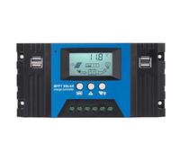 Tuesoa 100A MPPT Solar Charge Controller Dual USB LCD Display 12V/24V Auto Solar Cell Panel Charger Regulator with Load Easy Install