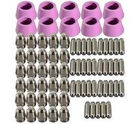 Tuesoa 100Pcs AG60 Plasma Cutting Machine Consumable SG55 Plasma Cutter Accessories Plasma Torch Tip Electrode Cutter Kit