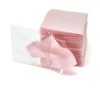 Tuesoa 100PCS Jewelry Cleaning Cloth,Professional Polishing Cloth Individually Wrapped,Pink Silver Polishing Cloth 3.15X3.15in