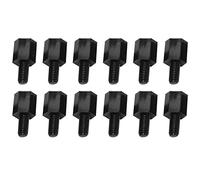 Tuesoa 100x Motherboard Nylon Hex Standoff Threaded Spacer M3 Thread 6+6mm Black