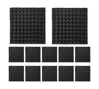 Tuesoa 12 Pack Self-Adhesive Sound Proof Foam Panels 2X12X12Inch Acoustic Panels with High Density,Pyramid Design Acoustic Foam