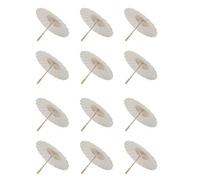 Tuesoa 12PCS Paper Parasol 60Cm Beach Umbrella White DIY Umbrella Photography Props for Baby Shower Wedding