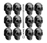 Tuesoa 12Pcs Skull Rivets Buttons Stud Goth Mental Conchos Pins forLeather Craft, Leather Belts, Shoes, Bags, Fabric B