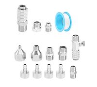 Tuesoa 14Pcs Airbrush Adapter Set, Airbrush Quick Release Disconnect Couplers, Airbrush Adapter Kit Fitting Connector Kit