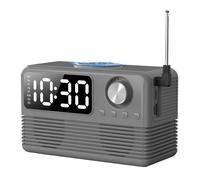 Tuesoa 15W Wireless Bluetooth Speaker with Charger and Clock Radio 4 In1 Wireless Charging Station with FM Radio for Home Gray