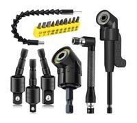 Tuesoa 17pcs Flexible Drill Bit Extension,3pcs Rotatable Socket Adapter,3pcs Right Angle Drill Attachment,10 Screwdriver Bits