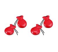 Tuesoa 2 Pair Spanish Castanets Flamenco Castanets with String Traditional Wood Hand Percussion Castanets