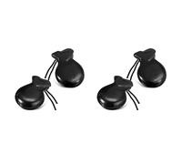 Tuesoa 2 Pair Spanish Castanets Flamenco Castanets with String Traditional Wood Hand Percussion Castanets(Black)