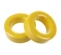 Tuesoa 2 Pcs 33mm x 19mm x 11mm Yellow White Iron Core Ferrite Rings Toroid