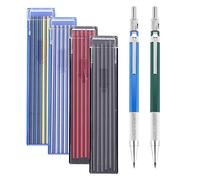 Tuesoa 2 Pcs Welders Pencil Mechanical Pencils Metal Welding Marker with 48 PCS Round Refills for Tube Pipe Welder