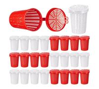 Tuesoa 20 Pcs Fishing Bait Cage Trap Fish Lure Feeder Basket Plastic Bait Bucket for Crawfish Shrimp Earthworm Crab Carp