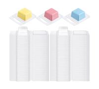 Tuesoa 200 Pcs Wax Melt Molds Clear 1 Oz Square Candle Molds for DIY Chocolates Wax Melt Wickless Candles Soap Making