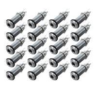 Tuesoa 20pcs 1/4 Inch Chrome Cylinder Flush Mount Jack for Electric Guitar