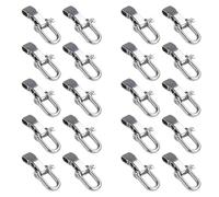 Tuesoa 20Pcs Paracord Bracelet Shackle Buckle, Bow Anchor Shackle Clasp D Shackle Clip Adjustable for Survival Bracelet Silver