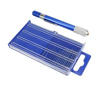 Tuesoa 21PCS Carburetor Jet Drill Bits Pin Vise Set, for Jewelry Bead Making Crafts Orifice Drilling Wood DIY Carving